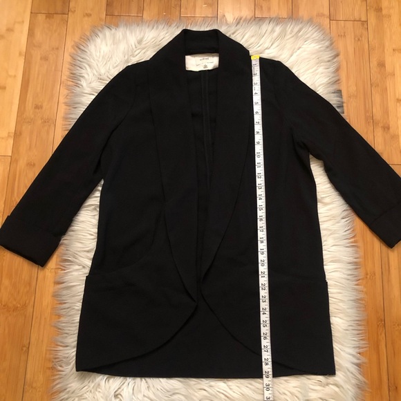 Aritzia Wilfred Chevalier Open-Front 3/4 Sleeves Crepe Black Blazer Jacket 6 - Picture 13 of 14